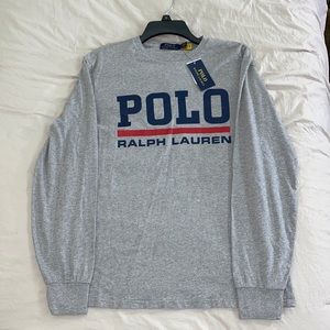 NWT Small Men’s Polo Ralph Lauren Long Sleeve Gray T-Shirt